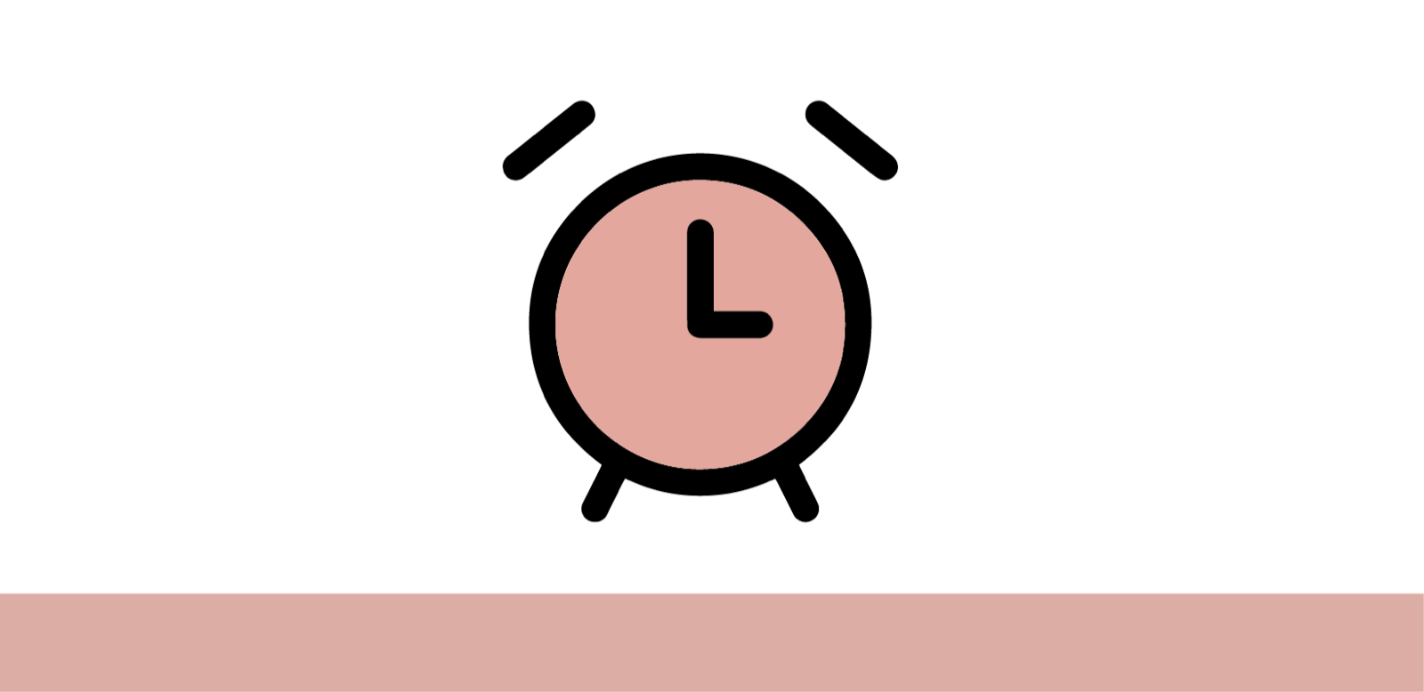 Illustration of a pink alarm clock with two bells