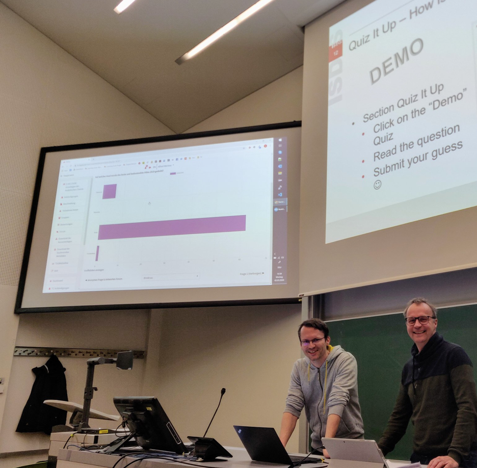Picture of teachers using Quiz it up in a course