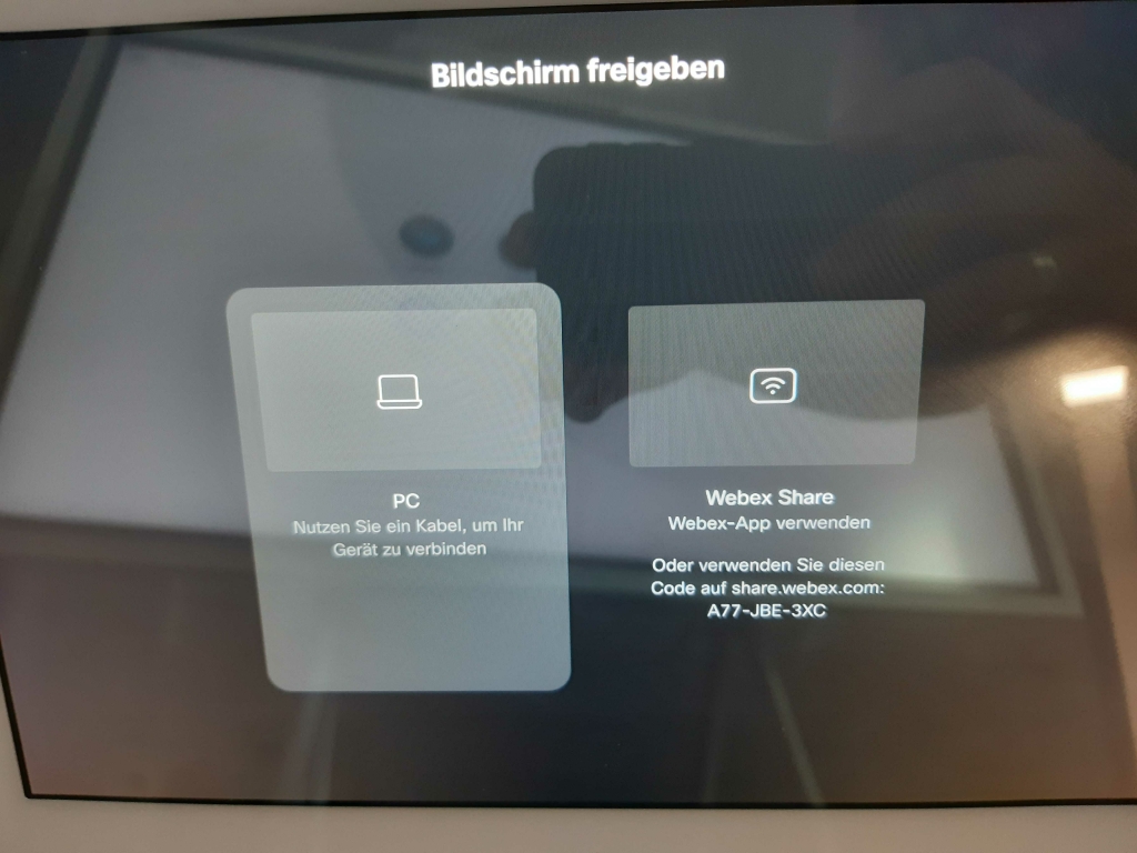 the touch panel showing information on how to connect an external device