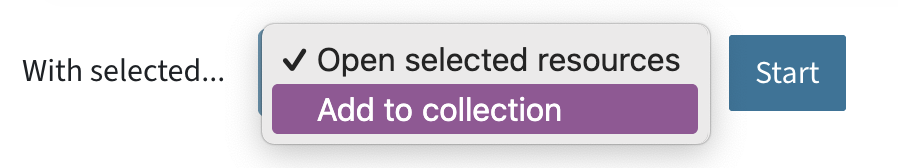 With selected... Add to collection is selected
