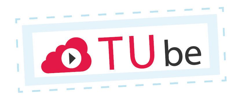 Sticker zum Beitrag: das TUbe-Logo, eine Wolke mit einem Play-Symbol drinnen, und der Schriftzug TUbe