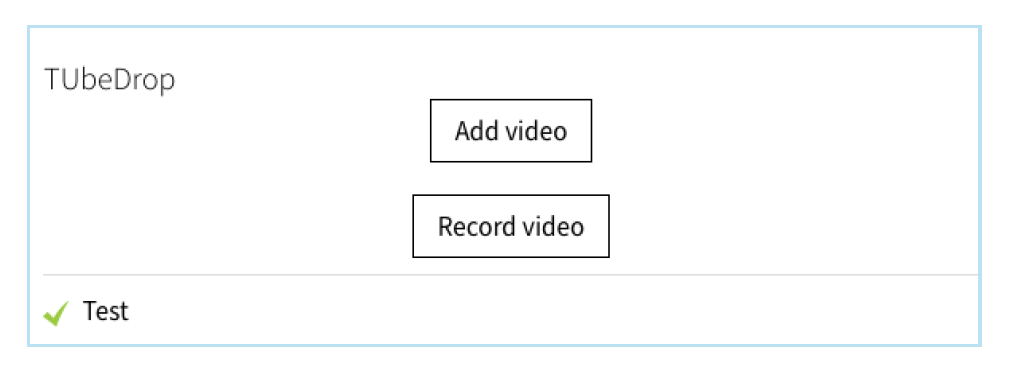 TubeDrop block in the TeachCenter: Add Video or Record Video