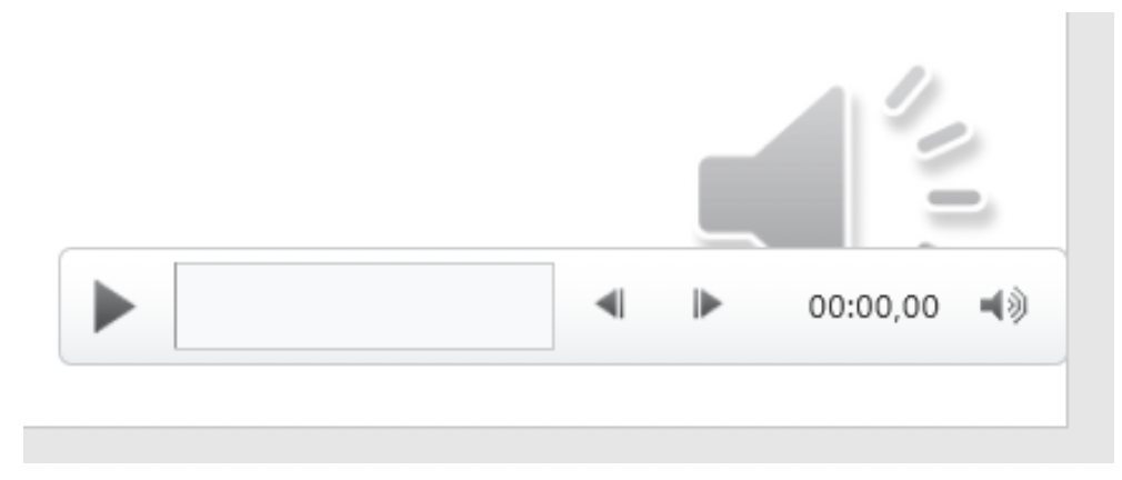 Screenshot of the audio icon that you see on a slide when an audio has been recorded for it