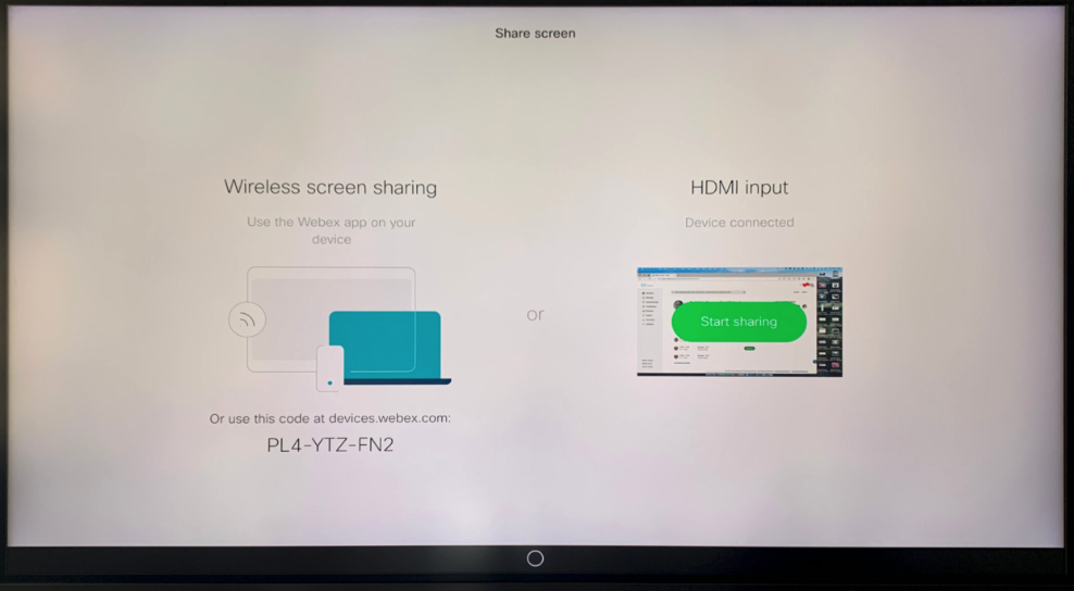 Bildschirm teilen über Wireless Sharing oder HDMI Input