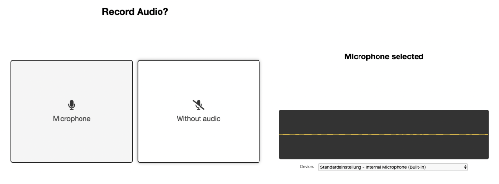 Screenshot of the audio source selection