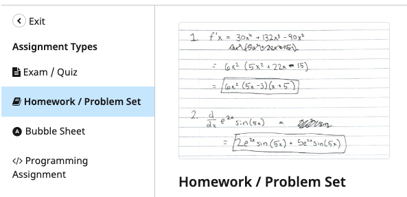 Screenshot of the preview of a homework/problem set type exam