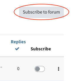Button "Subscribe to forum" above the forum topics