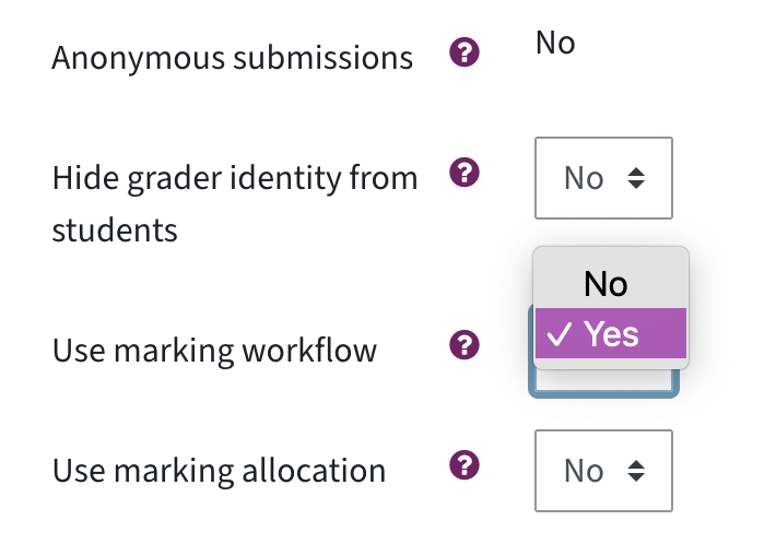 Use the marking workflow: set to yes in the assignment settings