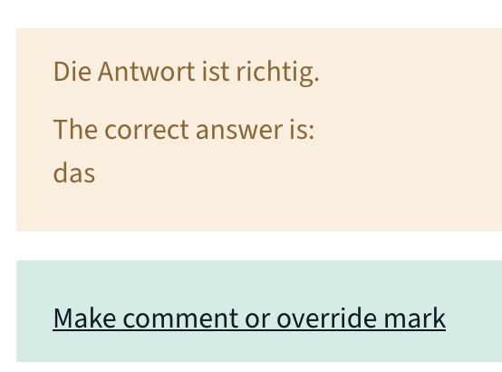 Make comment or override mark in the review options