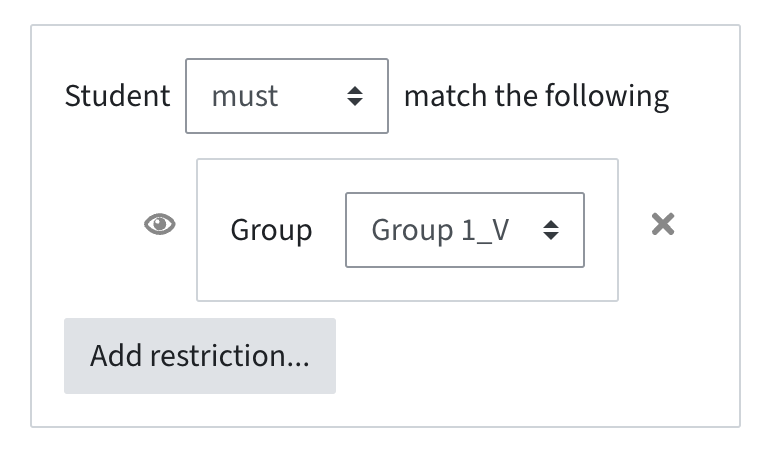 Restriction where students must match a certain group