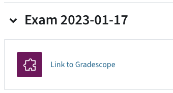 Link to Gradescope in TeachCenter Exam