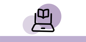 ein lila Badge mit einem Computer-Icon