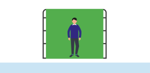 Sticker to the article: Person in front of a Green Screen