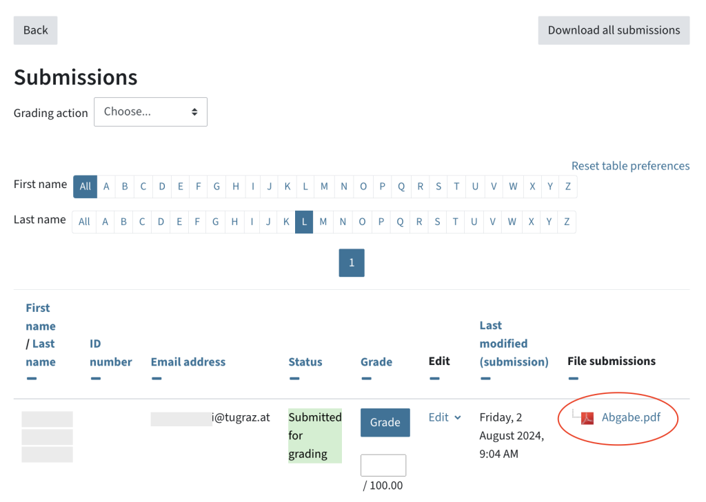 Submission overview, in the column "File submissions" a file is located