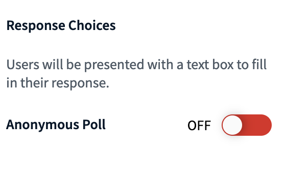 Slider for anonymous poll