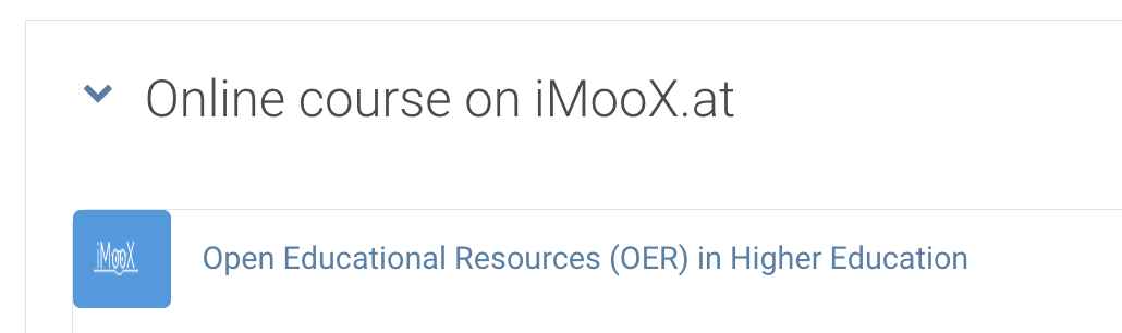 External Tool activity with the name of the MOOC and iMooX logo