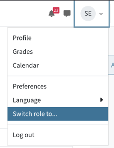You can switch your role in your profile menu with Switch role to and selecting student