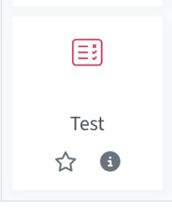 Test aus dem Aktivitäten-Wahl-Menü auswählen