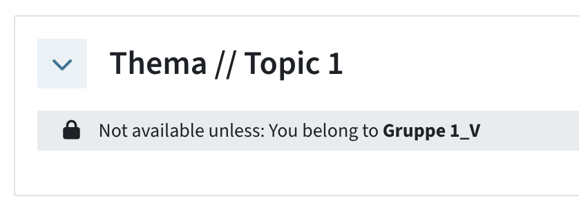 A topic that is not available to a student if they do not belong to a certain group