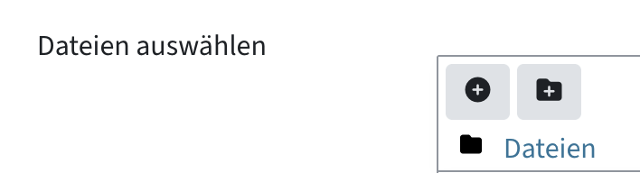 Der Dateien auswählen Button in der Datei-Aktivität ist ein Button mit einem Plus