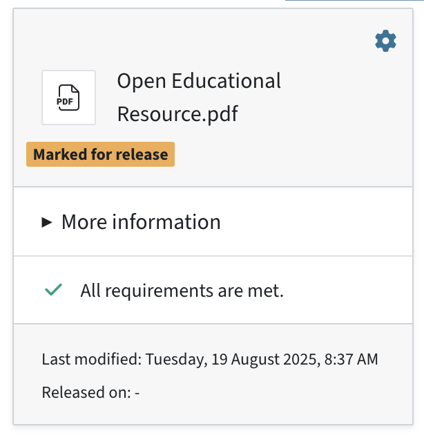 A file ready for publication shows "marked for release" and "all requirements are met"
