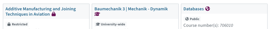 An icon and a label on the dashboard shows you which setting applies to your course