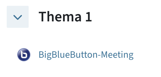 BigBlueButton meeting in einem TeachCenter-Kurs