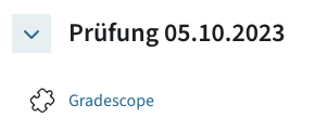 ein Abschnitt Prüfung mit einer Gradescope-Aktivität