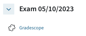 A section Exam containing a Gradescope activity
