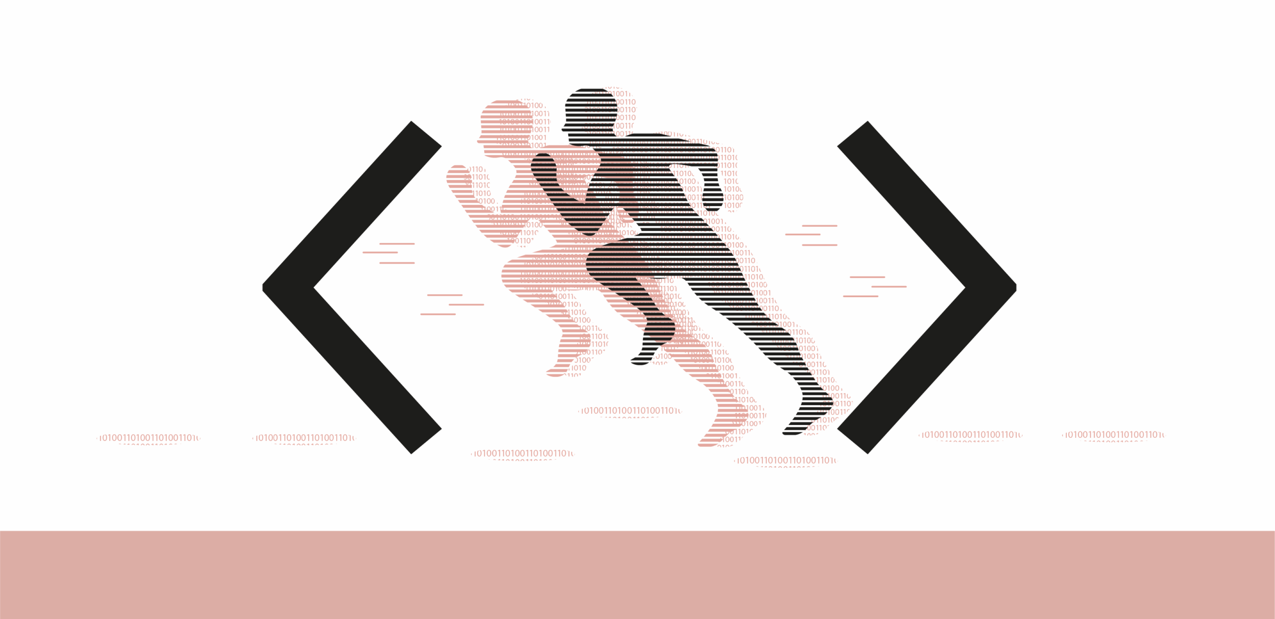 Illustration of a runner between angle brackets