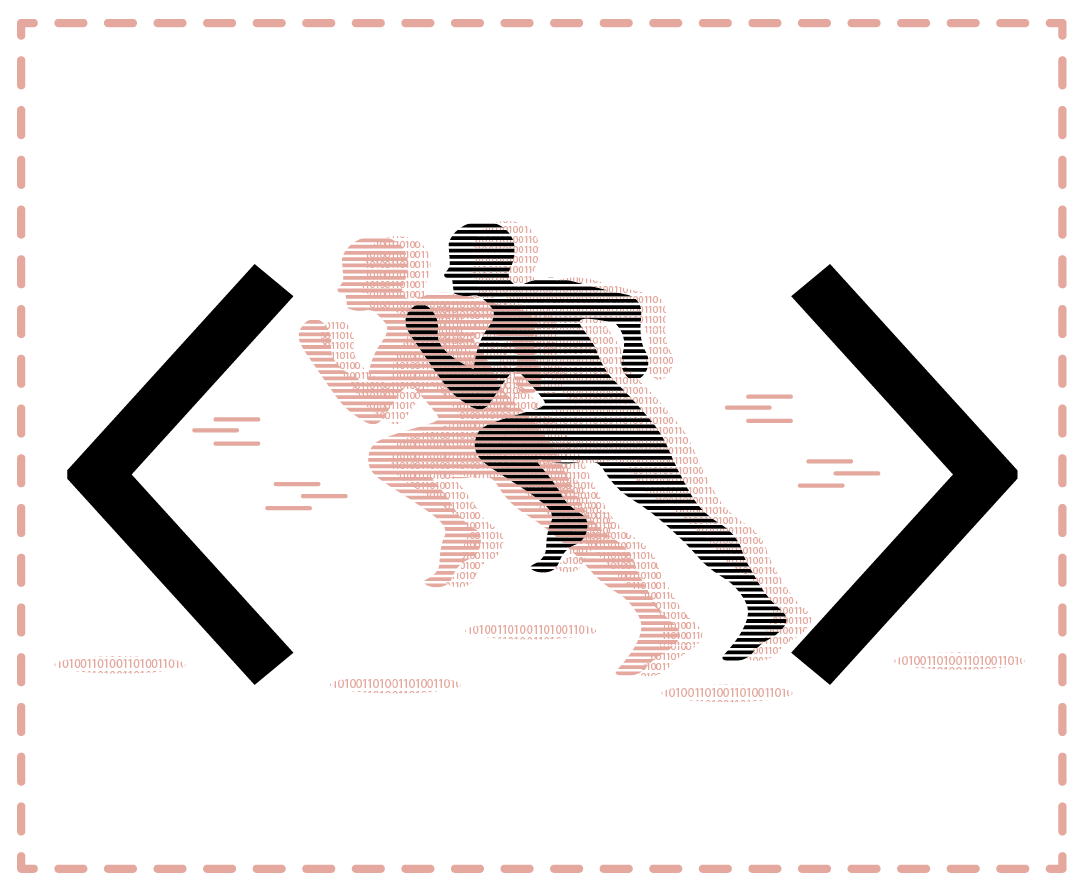 Sticke for the article: a runner betweeen two angle brackets