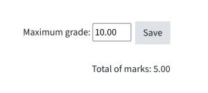 this shows the Maximum grade which can be changed and below there is the total of marks displayed