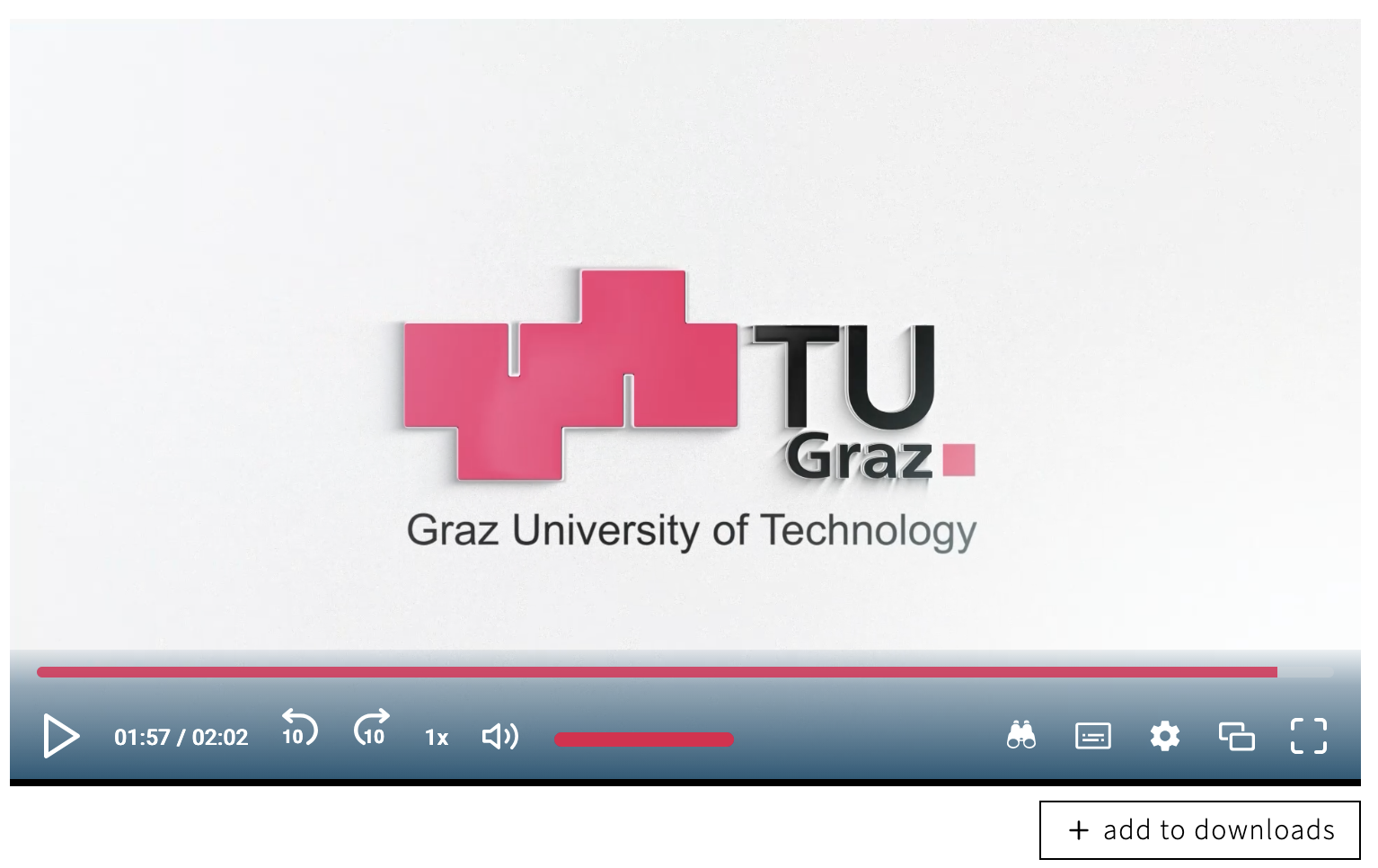Der +add to downloads Button unter dem TUbe-Video